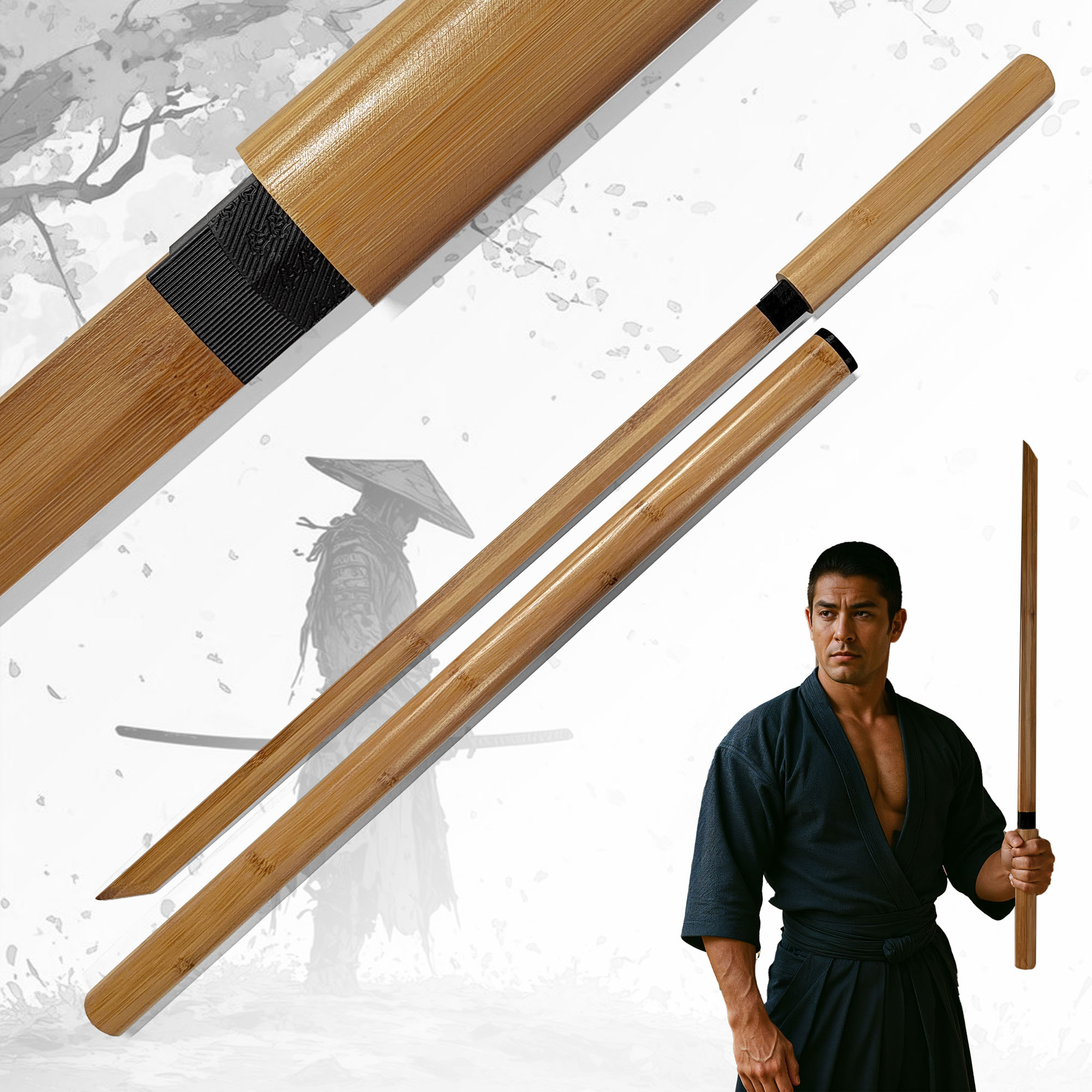 Shirasaya Katana mit Scheide - Holzversion